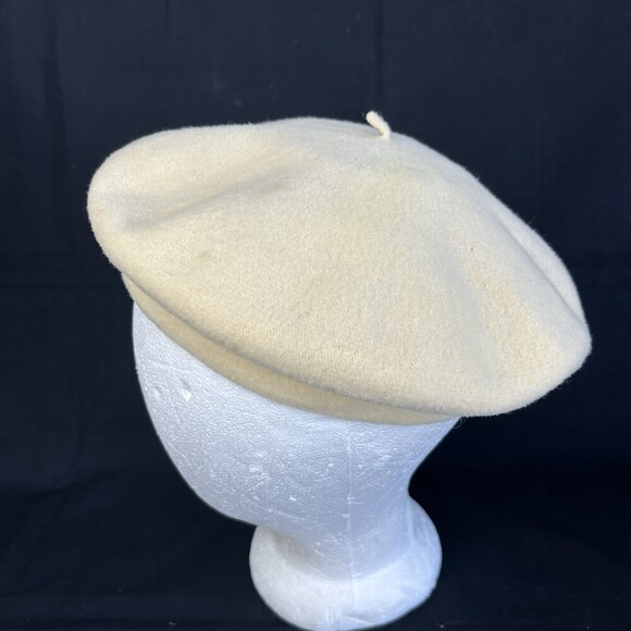 Basque Authentique French Beret Hat Cap 100% Wool Ivory Crème Cream Off-White main image 4